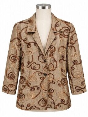 Winding River NWT Ribbon Embellished Lightweight Longline Jacket XL Artsy Event